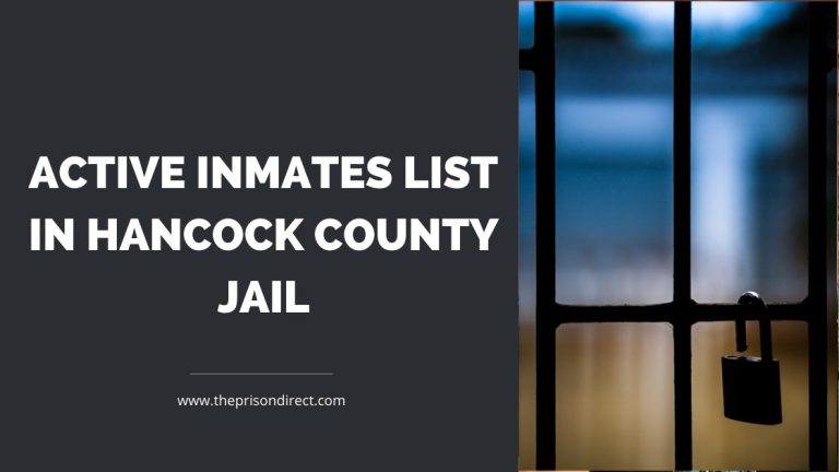 Active Inmates List in Hancock County Jail